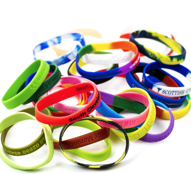 charity fundraising pile of wristbands
